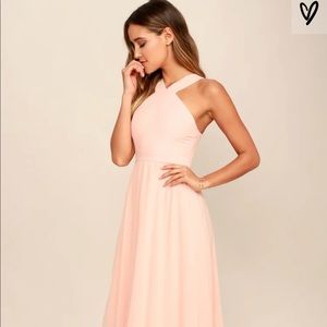 Lulu’s Air of Romance Peach Maxi Dress